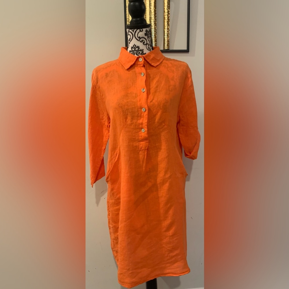 Alice Rinaldi Orange Linen Dress